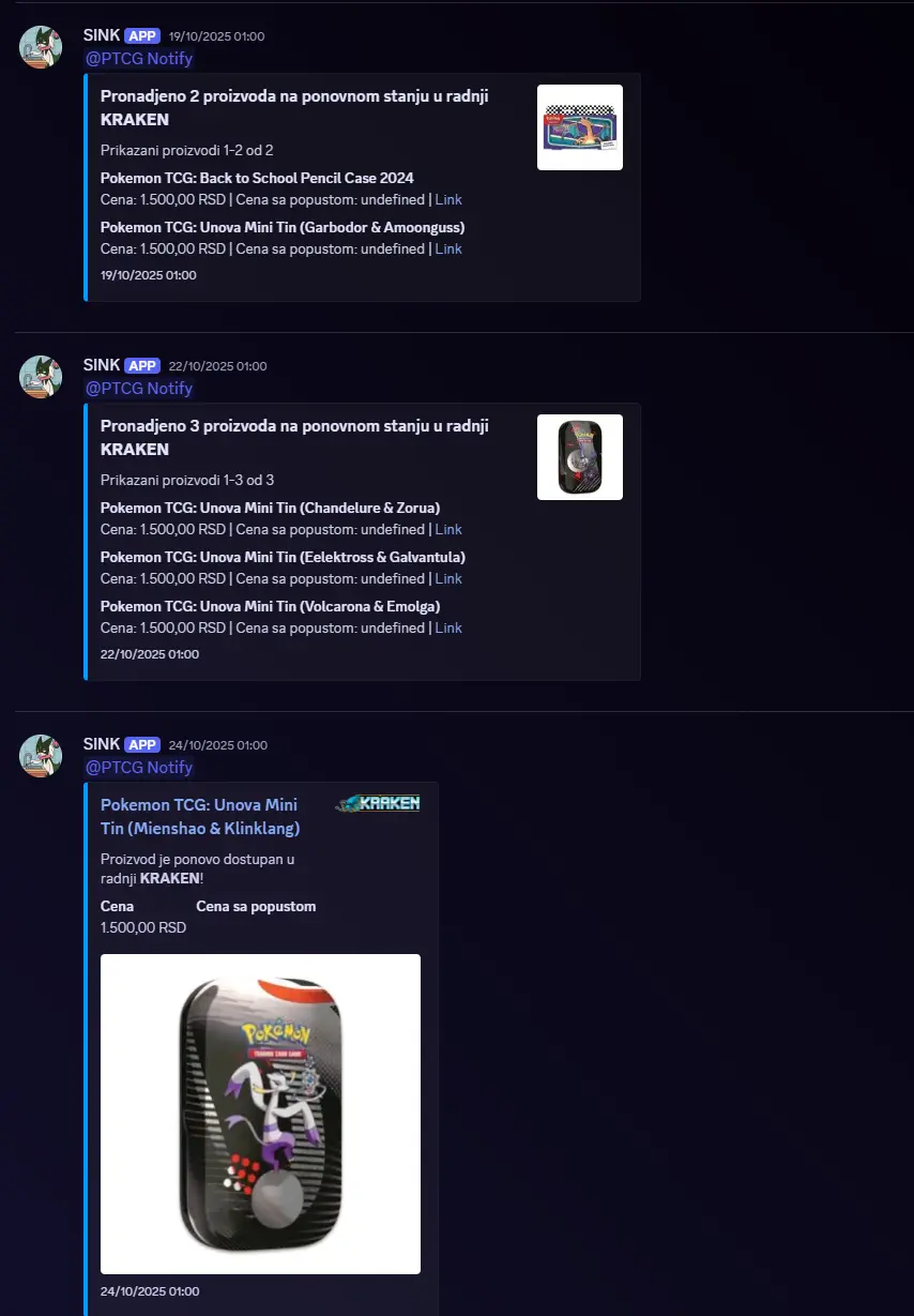 PokéSerbia TCG Stock Notifier
