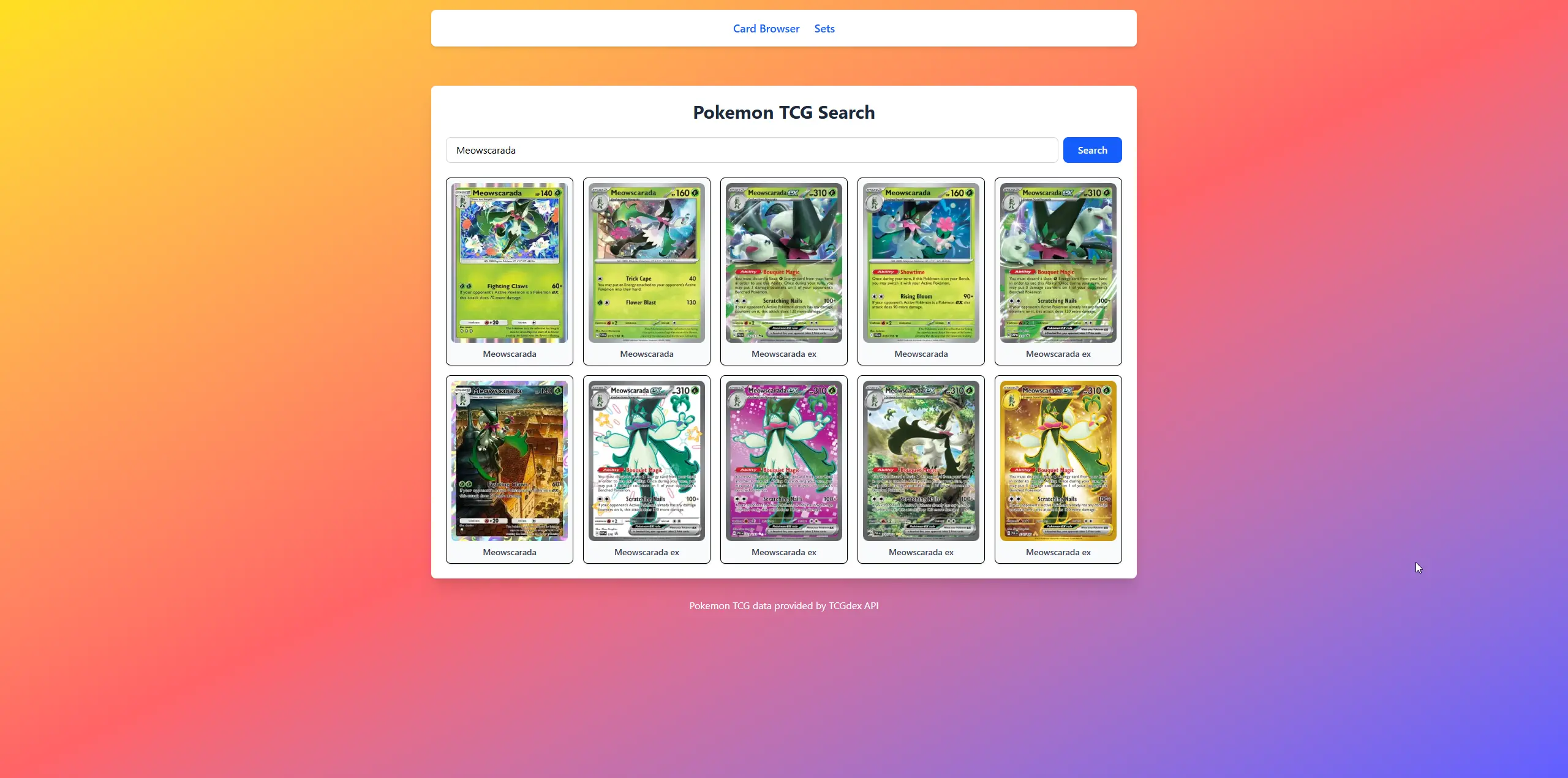 Pokemon TCG Browser